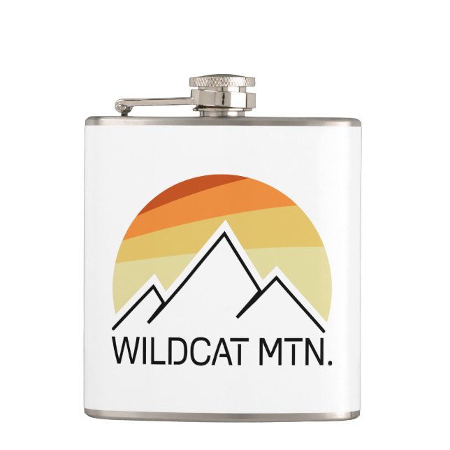 Wildcat Mountain New Hampshire Retro Flachmann (Vorderseite)