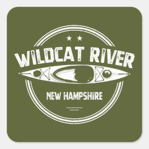 Wildcat River New Hampshire Kayak Quadratischer Aufkleber