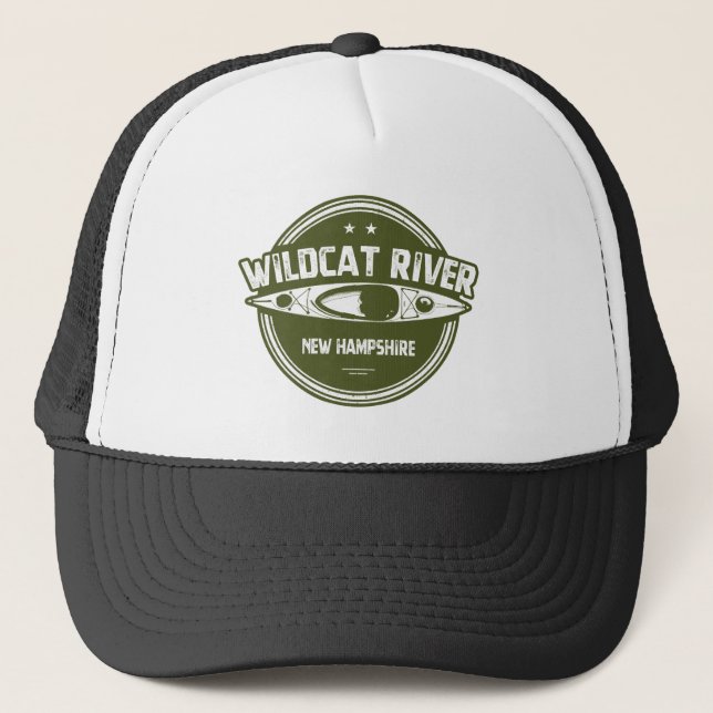 Wildcat River New Hampshire Kayak Truckerkappe (Vorderseite)