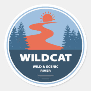 Wildcat Wild und Landschaftlicher Fluss New Hampsh Runder Aufkleber