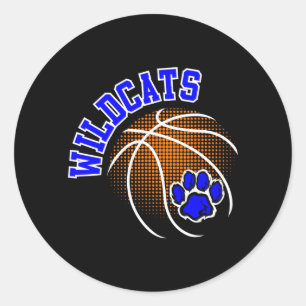 Wildcats Baseball Schulgeist Blau Wildkatze Runder Aufkleber