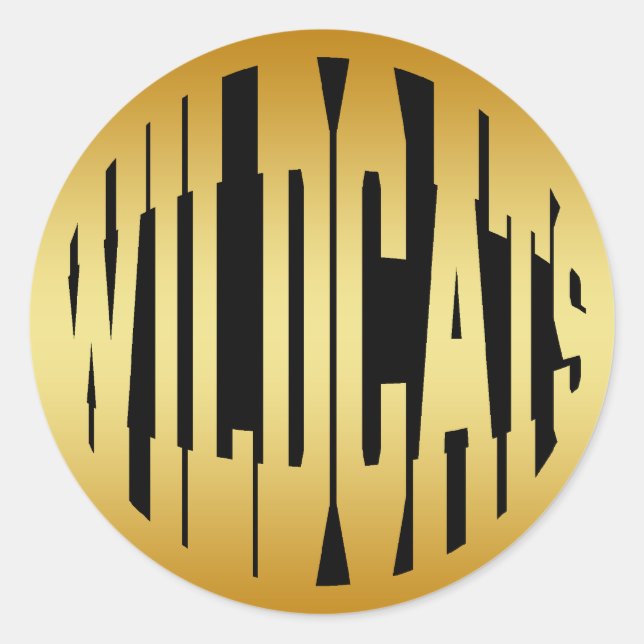 WILDCATS - GOLD RUNDER AUFKLEBER (Vorderseite)