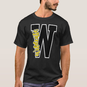Wildcats Letter School Spirit Mascot Black Yellow T-Shirt