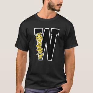 Wildcats Letter School Spirit Mascot Black Yellow T-Shirt