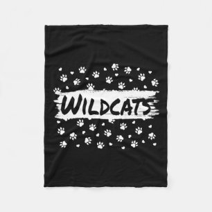 Wildcats Mascot School Spirit Back to School Foota Fleecedecke
