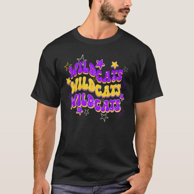 Wildcats Wildcat School Spirit Spirit Wear Lila T-Shirt (Vorderseite)