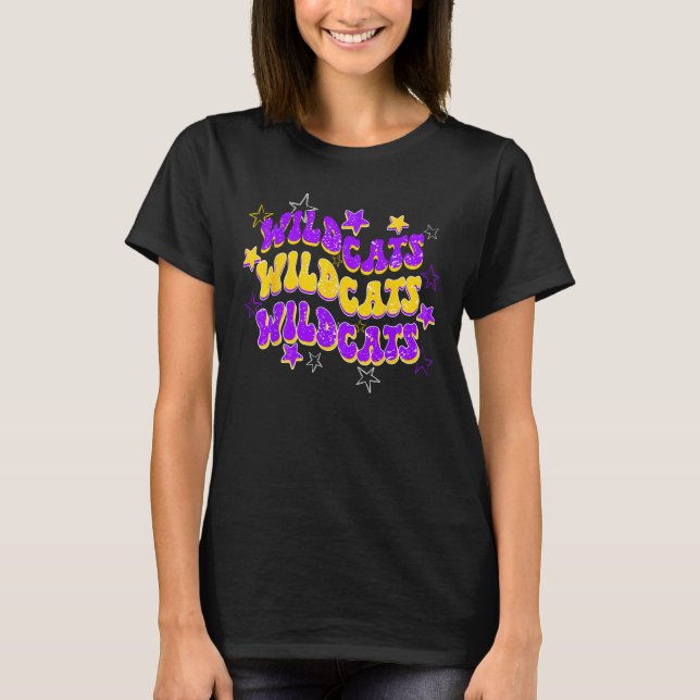 Wildcats Wildcat School Spirit Spirit Wear Purple  T-Shirt (Vorderseite)