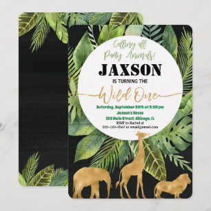 Wilde 1. Geburtstagseinladung Junge Safari einlade Einladung