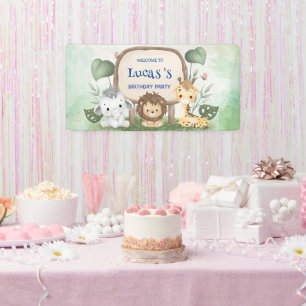 wilde 1. Geburtstagsjungelsafari Geburtstagsparty Banner