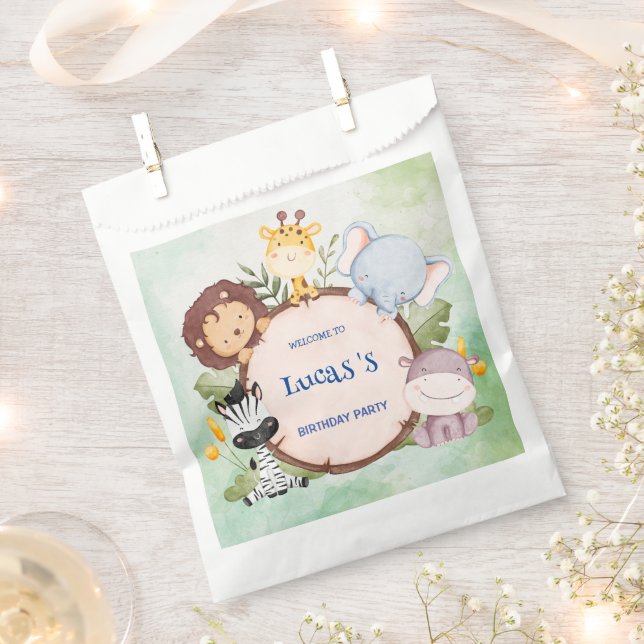 wilde 1. Geburtstagsjungelsafari Geburtstagsparty Geschenktütchen (Ausgeschnitten)