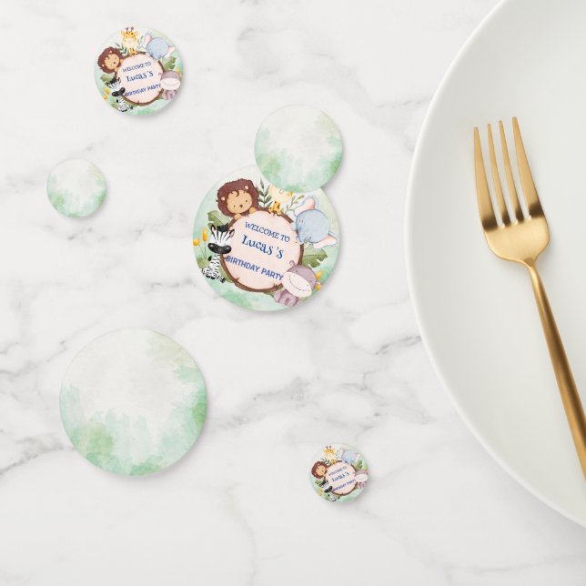 wilde 1. Geburtstagsjungelsafari Geburtstagsparty Konfetti (Gruppe)