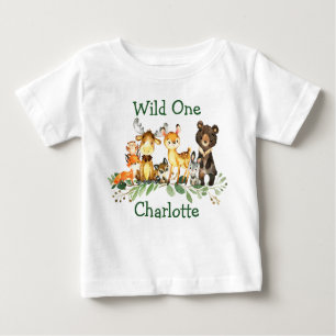 Wilde 1. Geburtstagswald Waldtiere Baby T-shirt