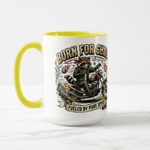 Wilde Abenteuer eines Biker-Waschbären-Rebellen Tasse