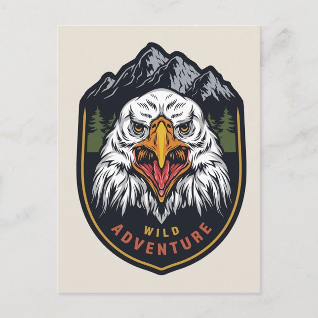 Wilde Adventure Eagle und Mountains Postkarte (Vorderseite)