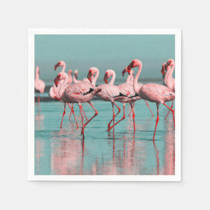 Wilde afrikanische Flamingos Serviette