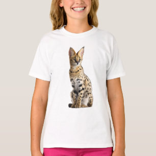 Wilde afrikanische Serval getüpfelte Katzenporträt T-Shirt