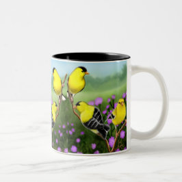 Wilde amerikanische Goldfinches-Tasse Zweifarbige Tasse