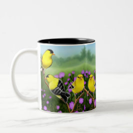 Wilde amerikanische Goldfinches-Tasse Zweifarbige Tasse