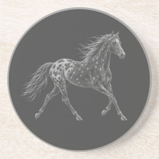 Wilde Appaloosa-Mustang-Pferd-Kreidekunst Stein Getränkeuntersetzer