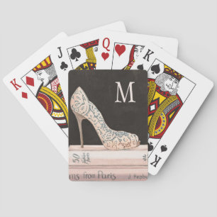 Wilde Apple   elegante Absatz-Mode des Monogramm-  Spielkarten