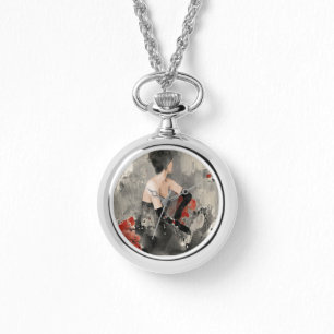 Wilde Apple Vintage Watercolor-Frau Armbanduhr