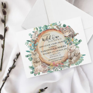 Wilde australische Tier Baby-Party  Einladung