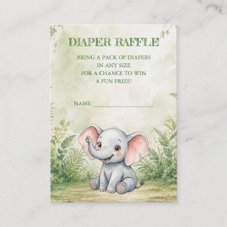 Wilde Babyparty-Windel-Raffel Begleitkarte