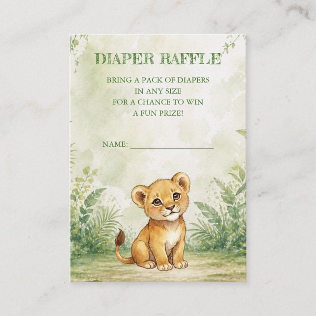 Wilde Babyparty-Windel-Raffel Begleitkarte (Vorderseite)