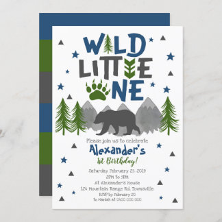 Wilde Bärn-1. Geburtstags-Einladung Einladung