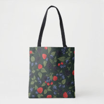 Wilde Beeren Muster Schulter Tote Bag