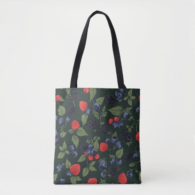 Wilde Beeren Muster Schulter Tote Bag (Vorderseite)