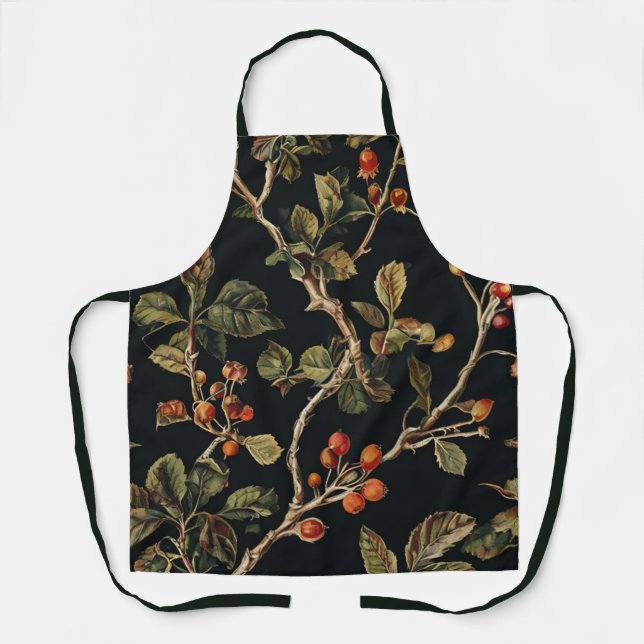 Wilde Beeren Schwarze Schürze - Rosa Beere Kundend (Vorderseite)