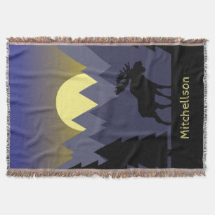 Wilde Berge und Sonnenuntergang mit Elch Decke