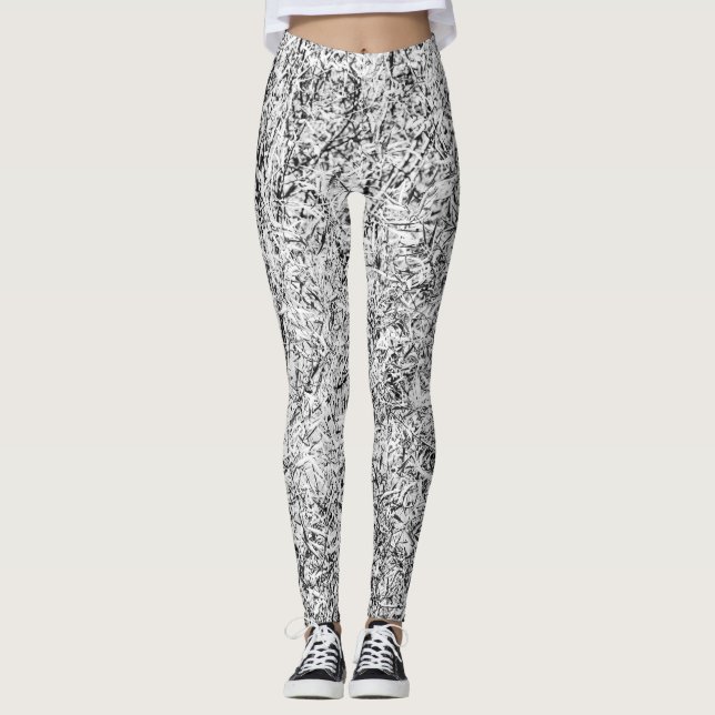 Wilde Blätter. Abstrakte Naturkunst Leggings (Vorderseite)