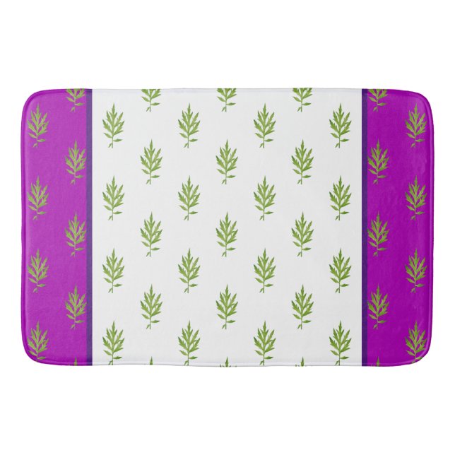 Wilde Blätter auf einem Bath Mat Badematte (Vorderseite)