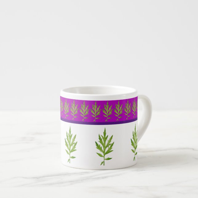 Wilde Blätter auf einer Espresso-Tasse Espressotasse (Vorderseite Rechts)