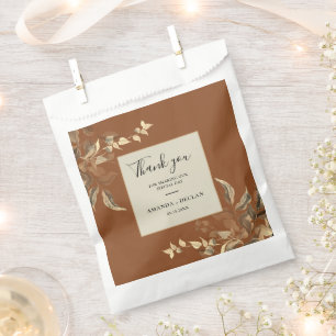 Wilde Blätter Terra Cotta Floral Wedding Geschenktütchen