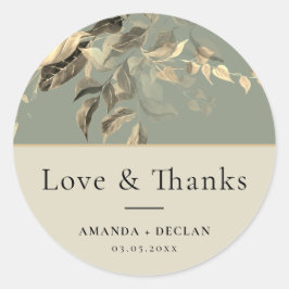 Wilde Blätter zeigen Grüne Blumenzehen Runder Aufkleber