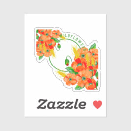 Wilde Blume Aquarell Aufkleber