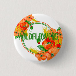 Wilde Blume Aquarell Button