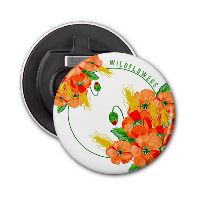 Wilde Blume Aquarell Flaschenöffner (Vorderseite)
