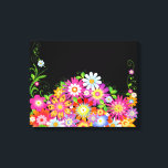 Wilde Blume Art Deco Leinwanddruck<br><div class="desc">Art Deko Stil wilde Blume - Set auf einem schwarzen Hintergrund für Wirkung. Ändern Sie die Hintergrundfarbe für einen anderen Effekt,  ich habe es Set für einen schwarzen Hintergrund</div>