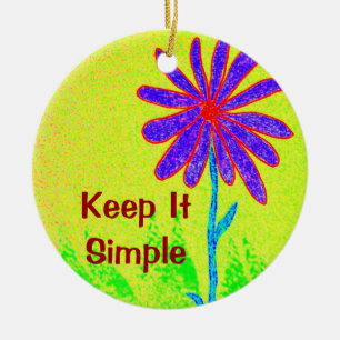 Wilde Blume behalten es einfach Keramikornament