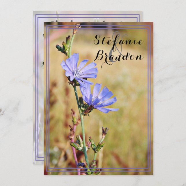 Wilde Blume bei der Morgenhochzeit Einladung (Vorne/Hinten)