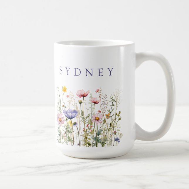 Wilde Blume Benutzername Kaffeetasse (Rechts)