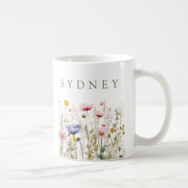 Wilde Blume Benutzername Kaffeetasse (Rechts)