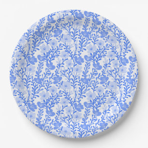 Wilde Blume Blaue Blüten Florale Babyparty Benutze Pappteller