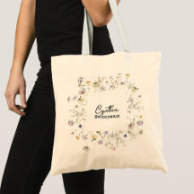 Wilde Blume Bloom Personalize Bridesmaid Tote Bag