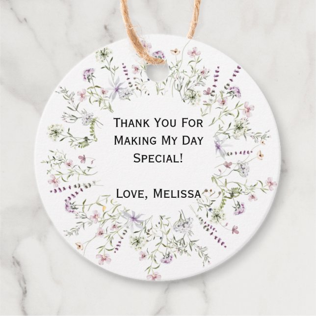 Wilde Blume Blooms Gefälligstags Geschenkanhänger (Vorderseite)