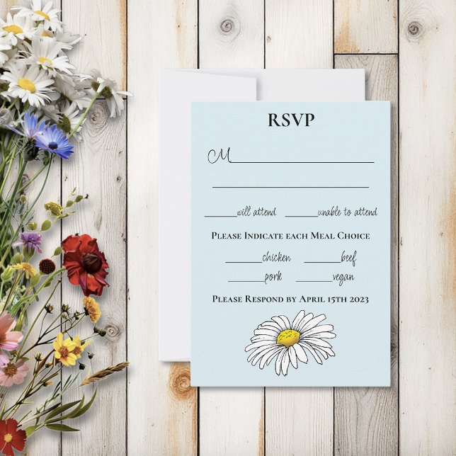 Wilde Blume Blumenblauer Pilz RSVP Karte (Von Creator hochgeladen)